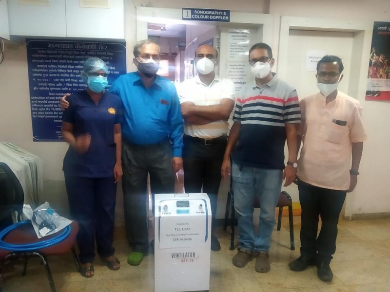 TLC Pune Ripple Donated Oxygen Ventilator to Shashwat Hospital